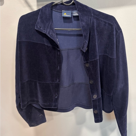 liz sport Jackets & Blazers - Vintage Lizsport Navy Corduroy Cropped Jacket